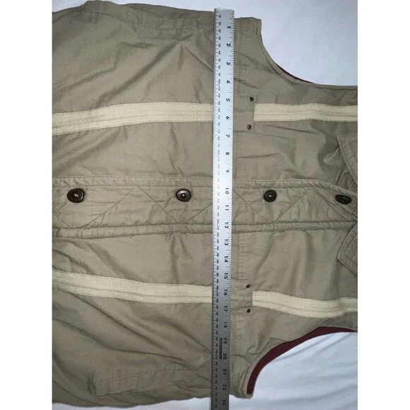 Expeditions Safari Vest Men's Large Tan Canvas Hunting Fleece Lined Vintage - Picture 7 of 7